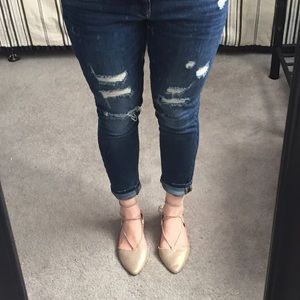 Jessica Simpson strappy rose gold flats