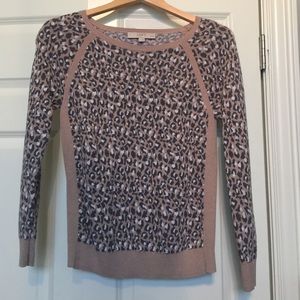 Loft Leopard Sweater Small Petite