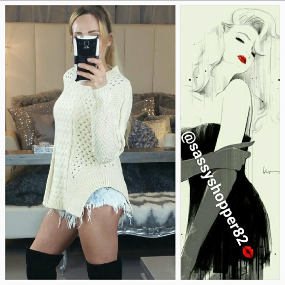 💋HP💋Cream cable knitted sweater NWT - Picture 2 of 4