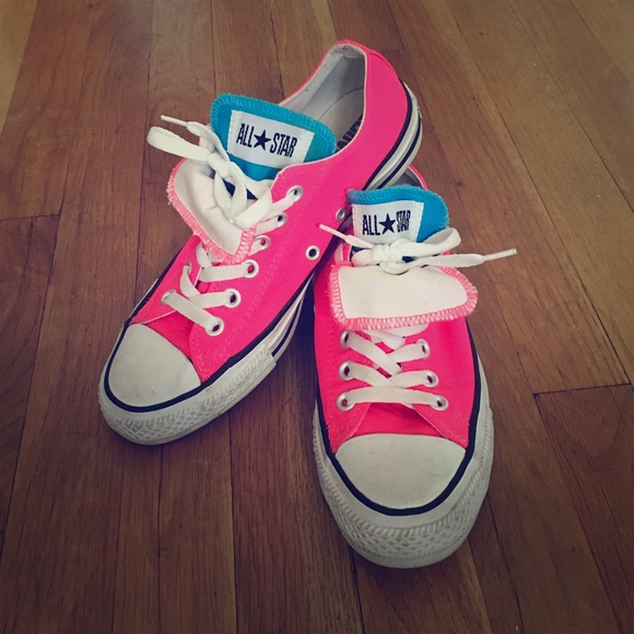 Neon Pink Converse Sneakers
