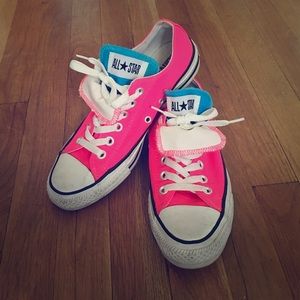 Neon Pink Converse Sneakers
