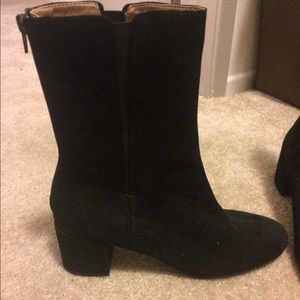 Black suede boots