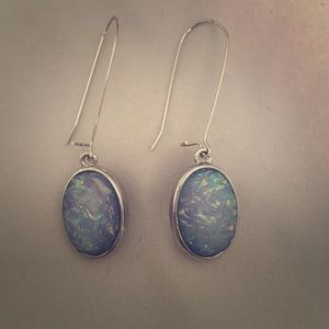 Blue opal earrings