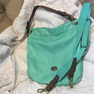 Fossil Aqua leather handbag