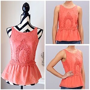 Dolce Vita Sweet Peach Embroidered Top