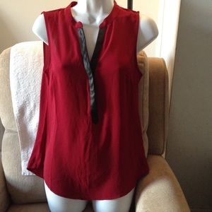 Banana Republic faux leather trim top. Brand new.
