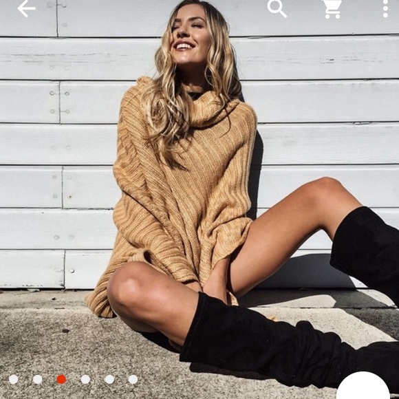 Knitted poncho sweater