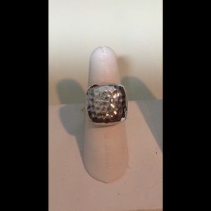 Sterling silver hammered finish ring