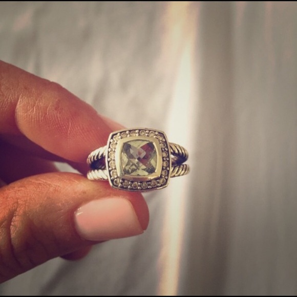 David Yurman Prasiolite ring with diamonds