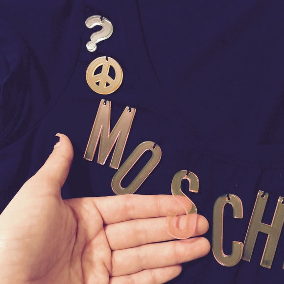90s MOSCHINO Logo Scoop Neck Mini Bodycon Dress - Picture 3 of 4