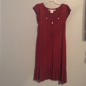 Pumpkin spice, short sleeve sweater dress.