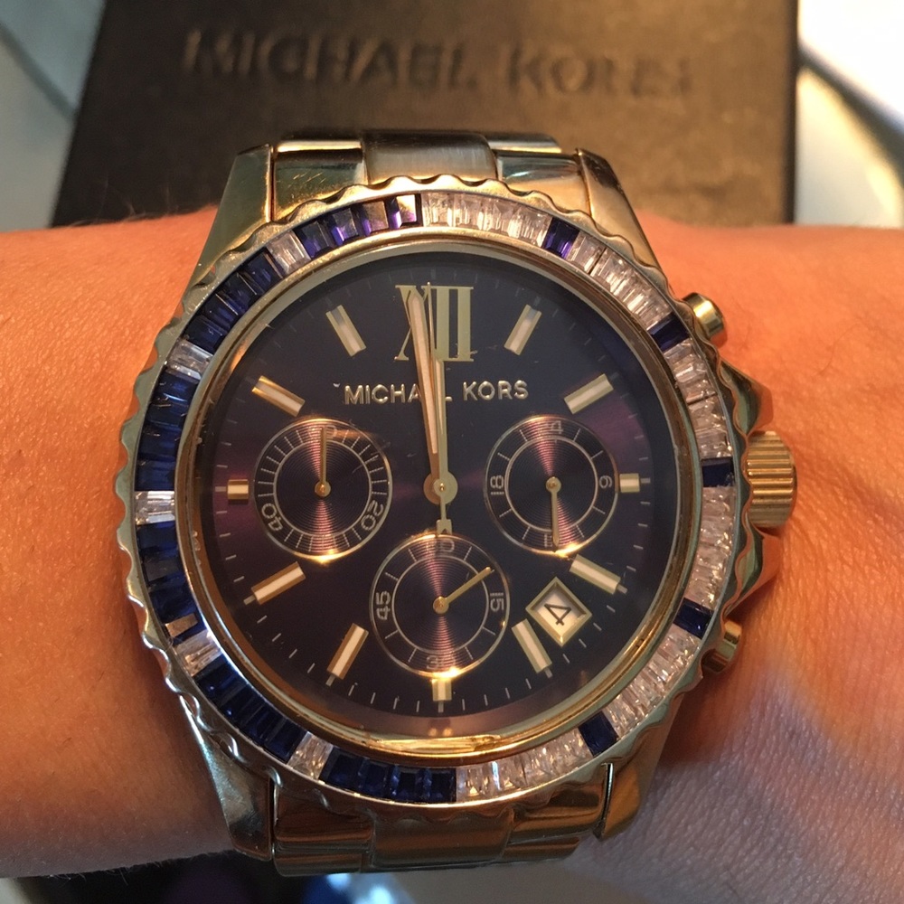 Michael Kors Everest Chronograph Navy &Gold Watch