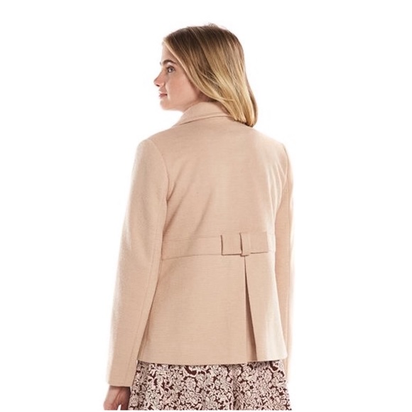LAUREN CONRAD BLUSH PINK BOW BACK WINTER PEACOAT - Picture 2 of 3