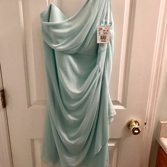 David's Bridal Shoulder Dress in Mint