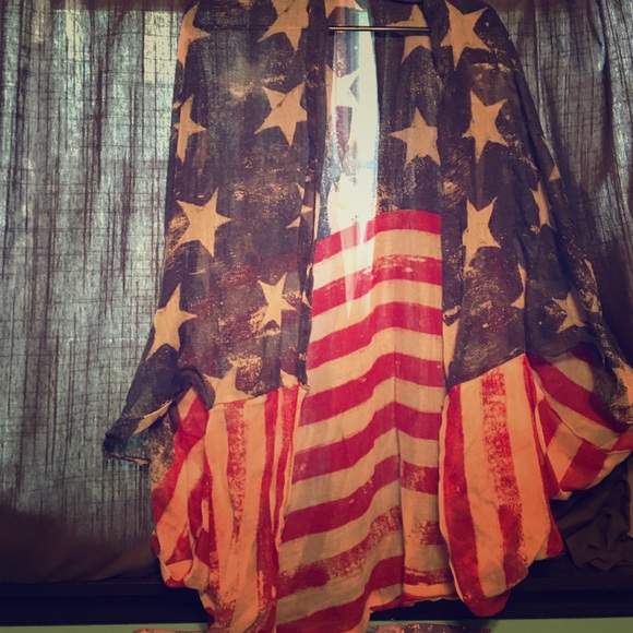 American Flag Flowy Cardigan