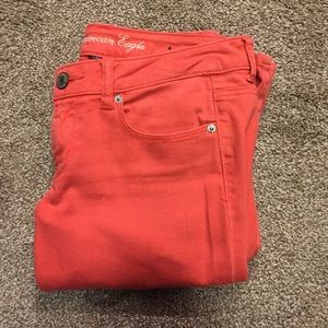 Salmon colored American Eagle Skinny Jeans