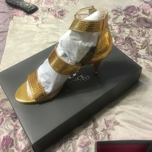 2 Pair! One price!  Gold Metalic and Red Leather