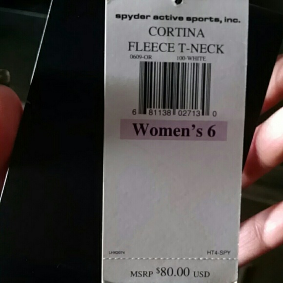 Spyder white fleece top NEW size small - Picture 2 of 4