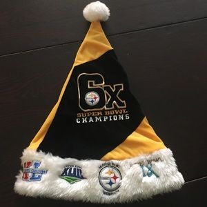 Steelers 6X super bowl champions Santa hat