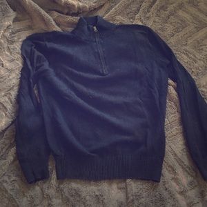 Navy blue quarter zip sweater