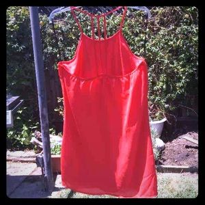 Bright Orange Strappy T-back Dress. Sml