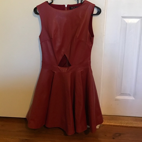House of CB dress Red leather skater dress