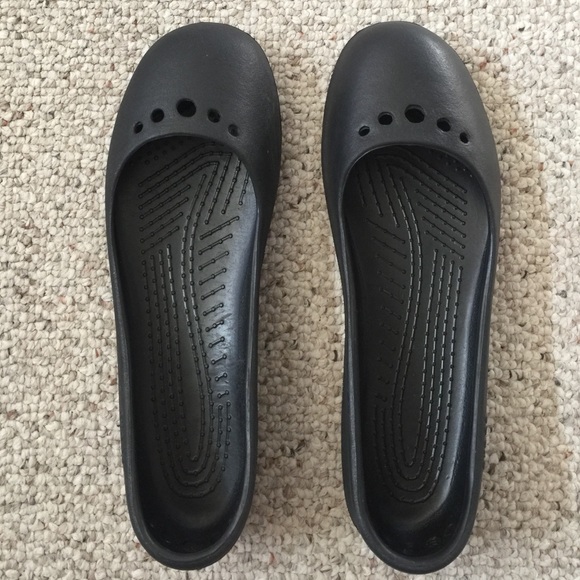Crocs black flats Size 10