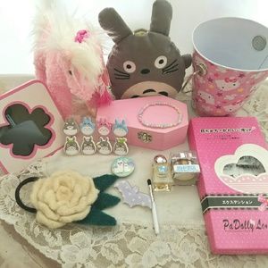 Cheap Cute Kawaii Pink Totoro Hello Kitty Bundle