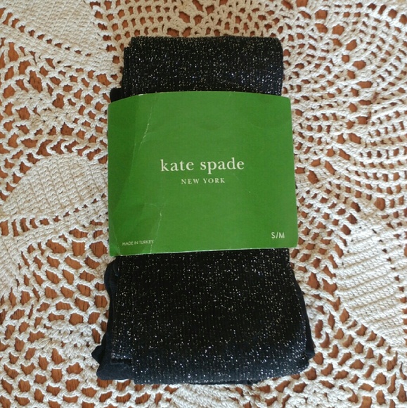 Kate Spade Black Sparkle Tights