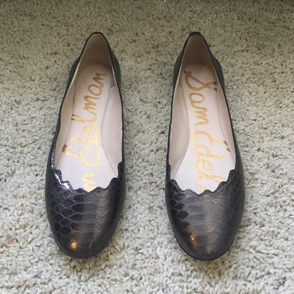 Sam Edelman flats in pewter color