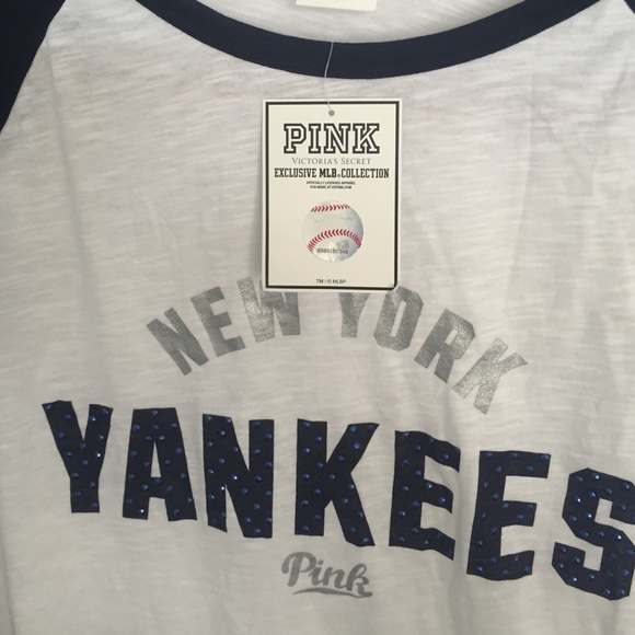 PINK Victoria's Secret Tops Nwt Vs Pink New York Yankees Blingy Shirt