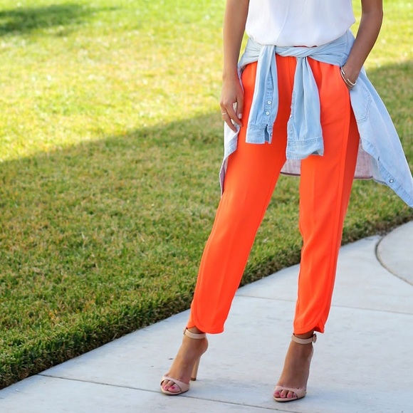Jcrew orange jogger (Reese) cropped pants. Size 4