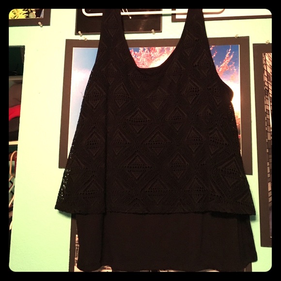 Black Layered Tank/Blouse from a Torrid