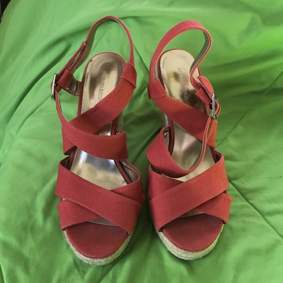 Burnt orange/tweed sandals wedge size7.5 - Picture 2 of 4