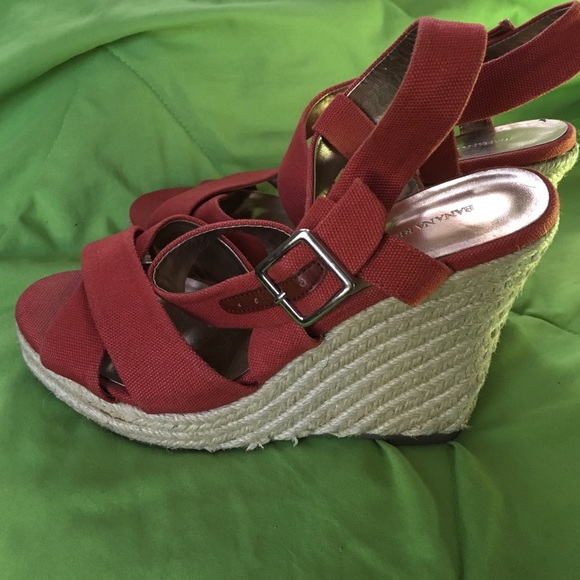 Burnt orange/tweed sandals wedge size7.5 - Picture 3 of 4