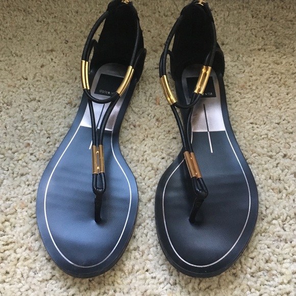 Dolce Vita sandals- black and gold