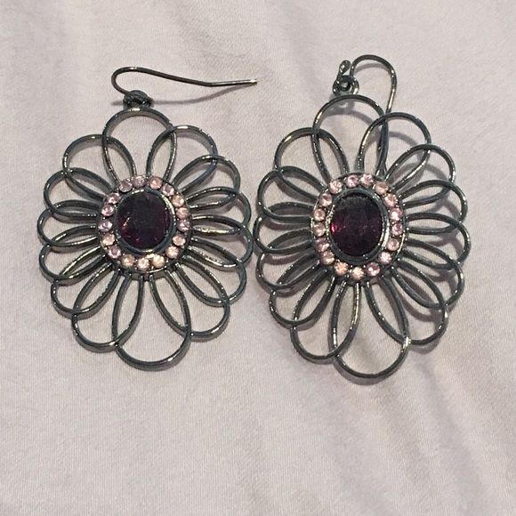 Purple jewel earrings