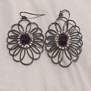 Purple jewel earrings