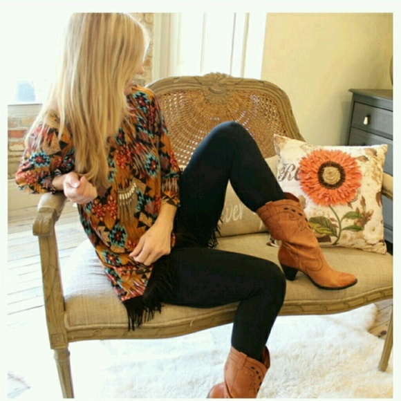 💛LAST ONE💛 Aztec fringe tunic! HOST PICK! - Picture 3 of 4