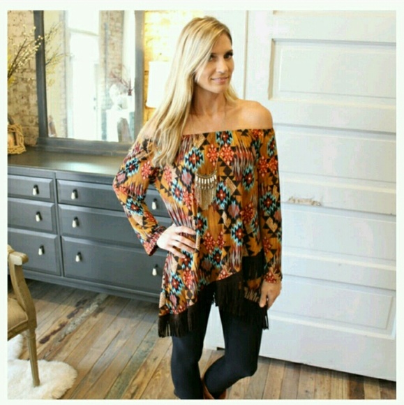 💛LAST ONE💛 Aztec fringe tunic! HOST PICK! - Picture 4 of 4