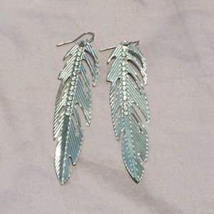 Silver leaf earrings