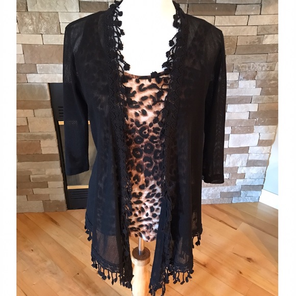 Daytrip Sweaters - Daytrip Black Drape Cardigan