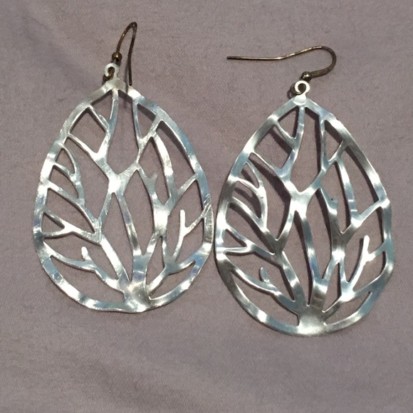 Silver tree design earrings