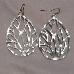 Silver tree design earrings