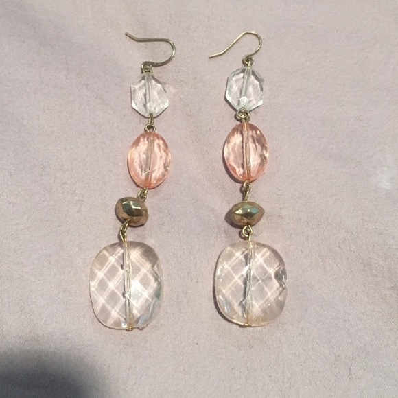 Gold and pink earrings