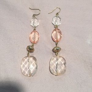 Gold and pink earrings