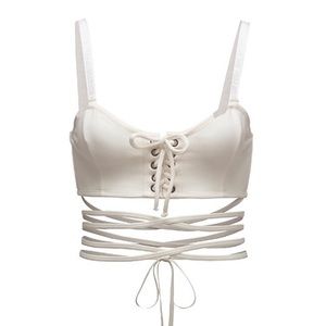FentyXPuma white lace up bralette !!