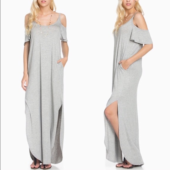 CHICBOMB Dresses & Skirts - Best selling cut out shoulder long maxi dress.