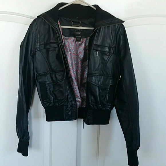 Faux Leather Bomber Jacket