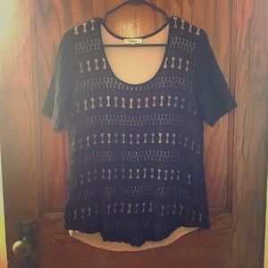 Medium Black Wolven Anthropologie Top